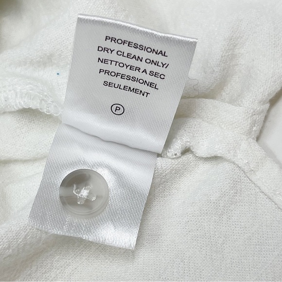 GENTLE FAWN Women’s Ivory BYRON Top In Linen One Pocket Boxy Button Sleeve Sz L - Picture 8 of 9